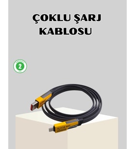 65w Çoklu Şarj Kablosu 4 ü 1 Arada Örgülü Hızlı Veri Aktarım Usb-c Usb-a