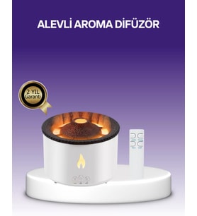 3D Alev Efektli Hava Nemlendirici – Uzaktan Kumandalı 8 Saat Çalışma Süreli