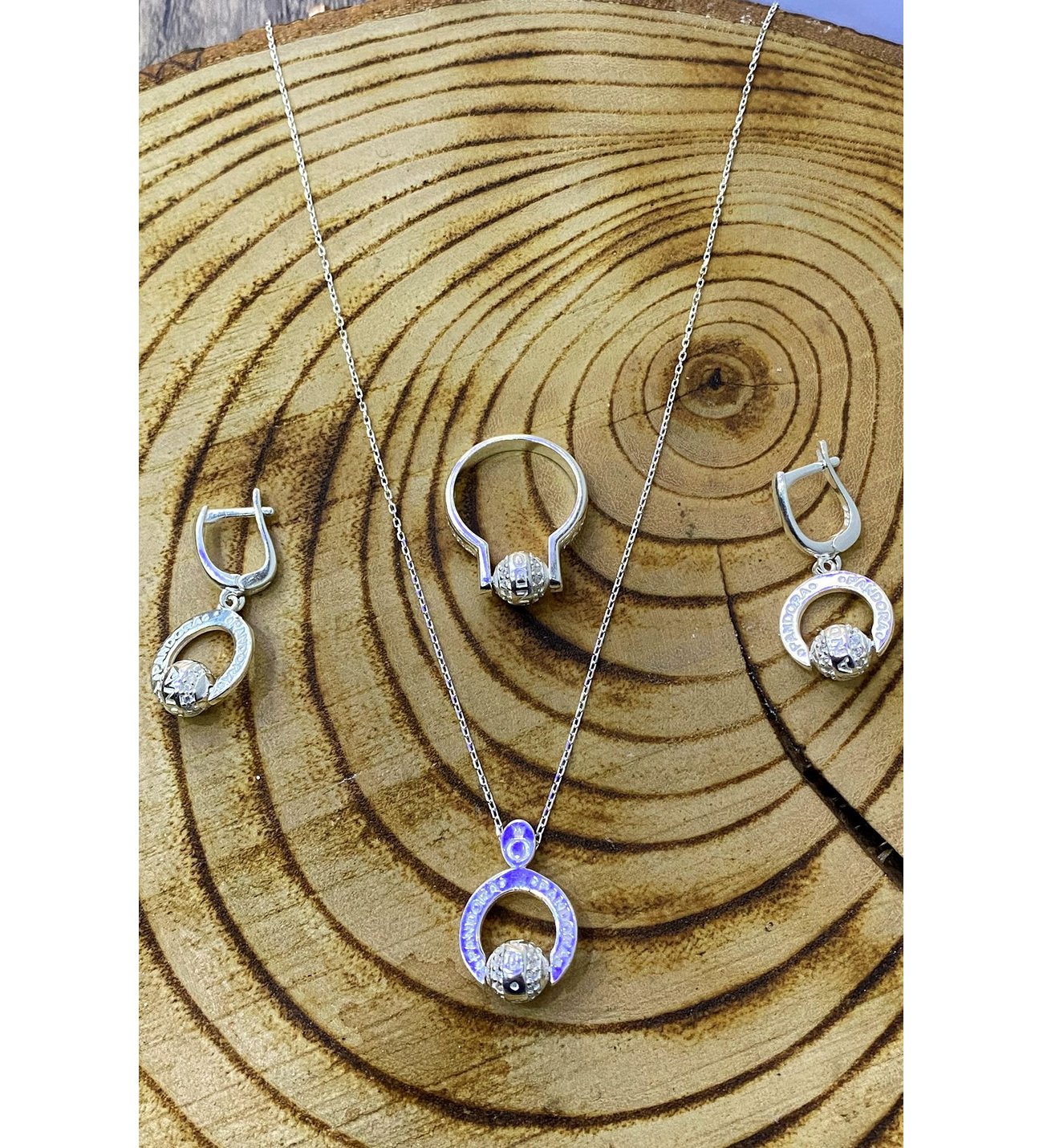 Pandora アクセサリー3点セット Pandora Model 925 Ayar Gümüş Üçlü Set