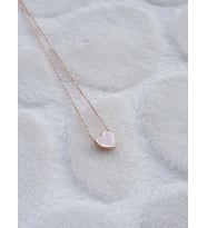 Rose Kaplama Kalp Gümüş Kolye