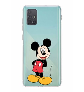 Samsung Galaxy A71  Kamera Korumalı  Kapak Mickey Mouse Tasarımlı  Şeffaf Kılıf