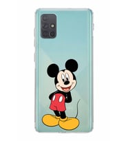 Samsung Galaxy A71  Kamera Korumalı  Kapak Mickey Mouse Tasarımlı  Şeffaf Kılıf