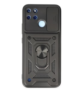 Realme C25Y Kılıf Pars Lens Yüzüklü Silikon - Siyah