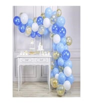 Mavi Gold Konfetili Balon Zincir Seti