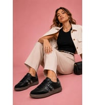 Muggo SPARKLY Kadın Sim Detaylı Günlük Sneaker Spor Ayakkabı