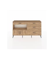 Arges Konsol Tek Raflı 4 Çekmeceli 2 Kapaklı 176x30x99 Çam-Çam