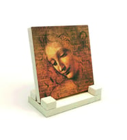 Kadın Başı Eskizi (Leonardo Da Vinci, 1508)Baskılı Doğaltaş Masaüstlük
