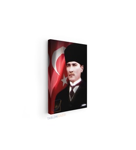 Dikey Kanvas Tablo Salon Duvar Tablosu Kanvas Atatürk 033 Yeni Ev Hediyesi Ofis Tablosu