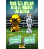 Premier League & Ballon d'Or 3D Maket (15 cm) + Hediye Şampiyonlar Ligi Anahtarlık