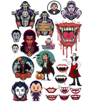 Vampir Sticker Set 2 16 Parça Telefon, Tablet, Defter, Laptop Sticker