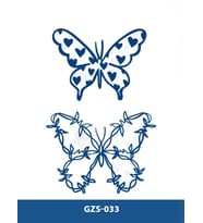 GZS-033 YARI KALICI KELEBEK ÇİFT DESEN DÖVME-TATTO