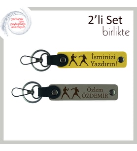 Zihin ve Gücün Uyumu İçin, Savunma Sanatı Temalı, Kişisel Anahtarlık Hediyesi, Sarı-Kül Gri