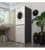 Kenzlife çamaşır-bulaşık makinesi dolabı katinka gri 180*70*60 banyo çift katlı kapaksız arkalıksız