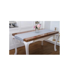 Roma Jakar Polyester Kumaş Gri Runner 45x150 Cm 1476 (Standart)