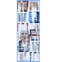 Eskitme Desen Dora Seri Şal Eşarp Askısı İle Birlikte 75x200 Lacivert Mavi-75x20