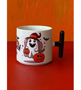 İsme Özel Hayalet Desenli Halloween T Kupa, Cadılar Bayramı Kupası, Ghost Kupa
