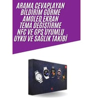 Unısex Yuvarlak Ekranlı 7 Kordonlu Akıllı Saat Gps Destekli Çoklu Kordon Seçeneği