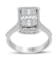 0.80 Ct Modern Tasarım Baget Kare Tektaş Yüzük