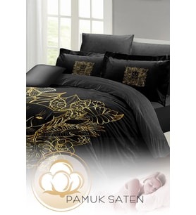 Çift Kişilik ( Lastikli Çarşaflı ) %100 Pamuk Saten Nevresim Takımı Leopar Line