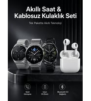 Akıllı Saat ve Kulaklık Seti Dokunmatik Ekran 5.0 Bluetooth Bağlantılı Sesli Görüşme
