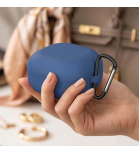 Galaxy Buds 4 Kılıf Askı Aparatlı Mat Silikon Lacivert