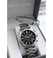 Daniel Klein İtalyan Tasarım Bileklik Hediyeli 2 Yıl Garantili Çelik Kordon Erkek Kol Saati Y11023.2 (Gümüş-Lacivert)