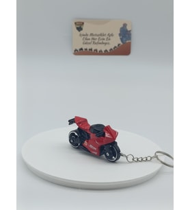 Süpersport Motosiklet Metal Anahtarlık Kırmızı - Diecast Yarış Motoru Figürü