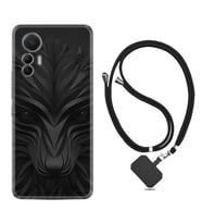 Xiaomi 12 Lite Kılıf Resimli Boyun Askılı İpli Desenli Silikon Black Fox 1325