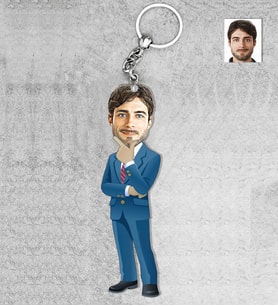 Kişiye Özel Öğretmen Erkek Ahşap Anahtarlık-13