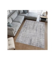 Rovigo Home Dijital Baskı Yıkanabilir Kaymaz Taban Salon Halısı RVG0549 (Gri)