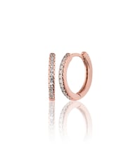 Zirkon taşlı 925 ayar Gümüş Halka küpe 17 mm (Rose)