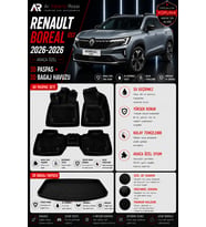 RENAULT BOREAL ÜST 2026-2026 Araca Özel 3D Paspas + 3D Bagaj Havuzu