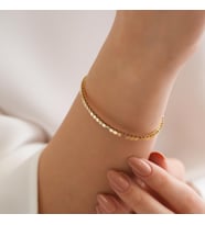Goldium 14 Ayar Altın Toplu Bileklik (Sarı)