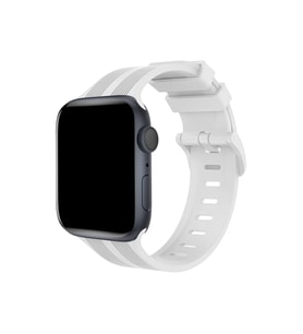 Mey İthalat® Watch 38Mm Kr408 Çizgili Silikon Kordon - Beyaz