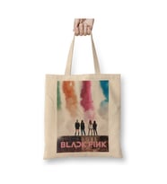 Blackpink Beyaz Bez Çanta Uzun Saplı Alışveriş Çantası Plaj Çantası