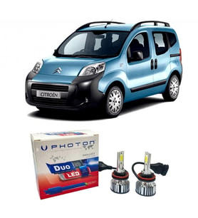 Citroen Nemo Led Xenon Uzun + Kısa Far Ampulü H4 Duo Yeni Seri Beyaz 2007+