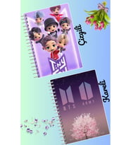 Bts jin jimin v jungkook suga defter seti 2 adet A4 boyutu 21*30 çizgili + kareli 60 syf