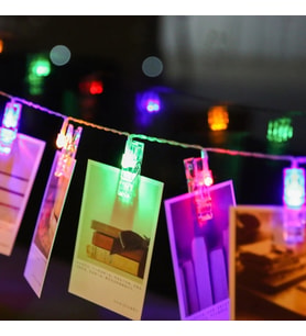 Renkli Işıklı Mandallı Fotoğraf Albümü 10 lu - RGB