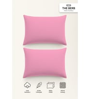 THE BERB  2'li Penye Yastık Kılıfı Seti  %100 Pamuk  50 x 70  Fermuarlı (Pembe)