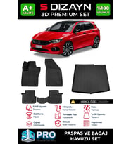Fiat Egea HB 3D Pro Havuzlu Paspas ve Bagaj Havuzu Seti (2'li SET) 2015 Üzeri A+ Kalite