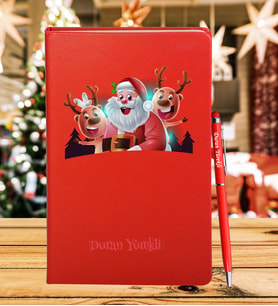 Yılbaşı İçin Kişiye Özel Tasarım Defter Kalem Hediye Seti