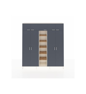 Arges Dolap 12 Raflı 9 Kapaklı 2 Askılı 220x30x243 Aytaşı-Antrasit/Çam
