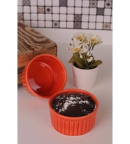 2 Li Yeşil Sufle Kabı Fırın Kabları (10X5CM) (Turuncu)