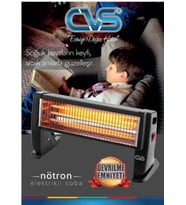CVS 2033 Soba 600 X 3 Çubuk 1800 W Quartz elektrikli ısıtıcı DEVRİLME EMNİYETİ Nötron
