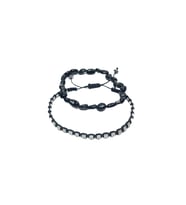 JTAW25BLK1641 ONYX DOĞALTAŞ ESNEK ve HEMATİT DOĞALTAŞ İPLİ SİYAH GRİ GARANTİLİ HEDİYE KUTULU JANTİ BİLEKLİK