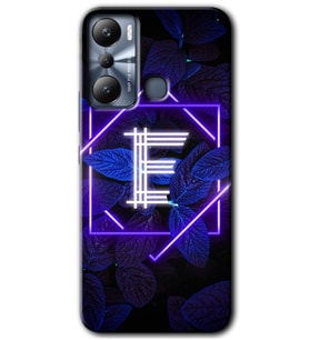 İnfinix Hot 20i Kılıf HD Desen Baskılı Kılıf - Dark Neon Yaprak E Harfi