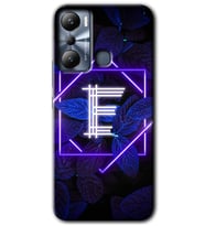 İnfinix Hot 20i Kılıf HD Desen Baskılı Kılıf - Dark Neon Yaprak E Harfi