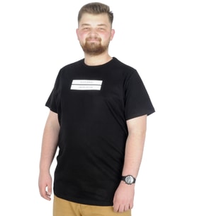 Mode XL Büyük Beden T-Shirt Bis Yaka Black Series 22189 Siyah