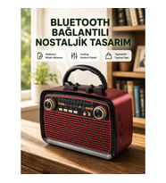Mey İthalat® Bluetooth Bağlantılı Taşınabilir Hoparlör – FM/AM Radyo Özellikli, Şarj Edilebilir Bata