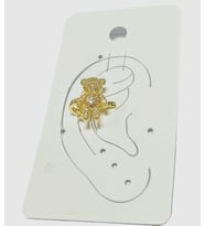 Earcuff Çelik Zirkon Taşlı Teddy Model Altın Renk Kıkırdak Küpe
